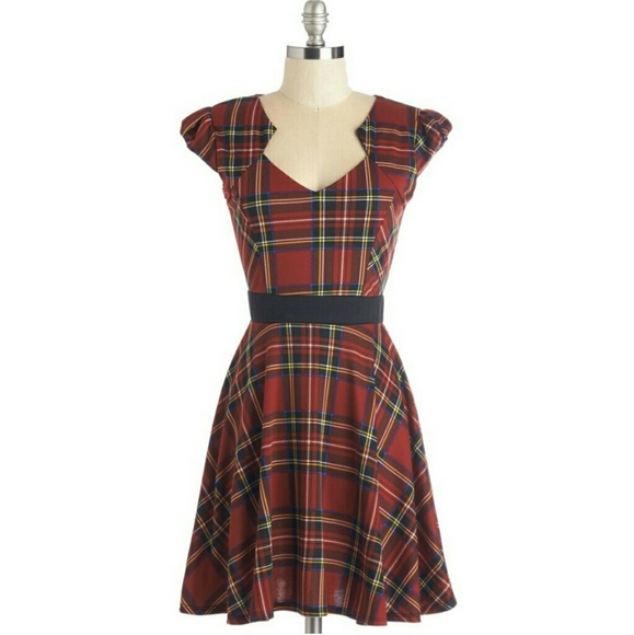 Modcloth Dresses & Skirts - NWOT Modcloth Plaid and Subtract Dress L (M)